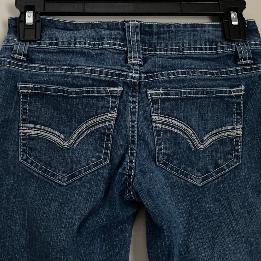 No Boundaries Bootcut Jeans Blue w/ White Stitching Size 1